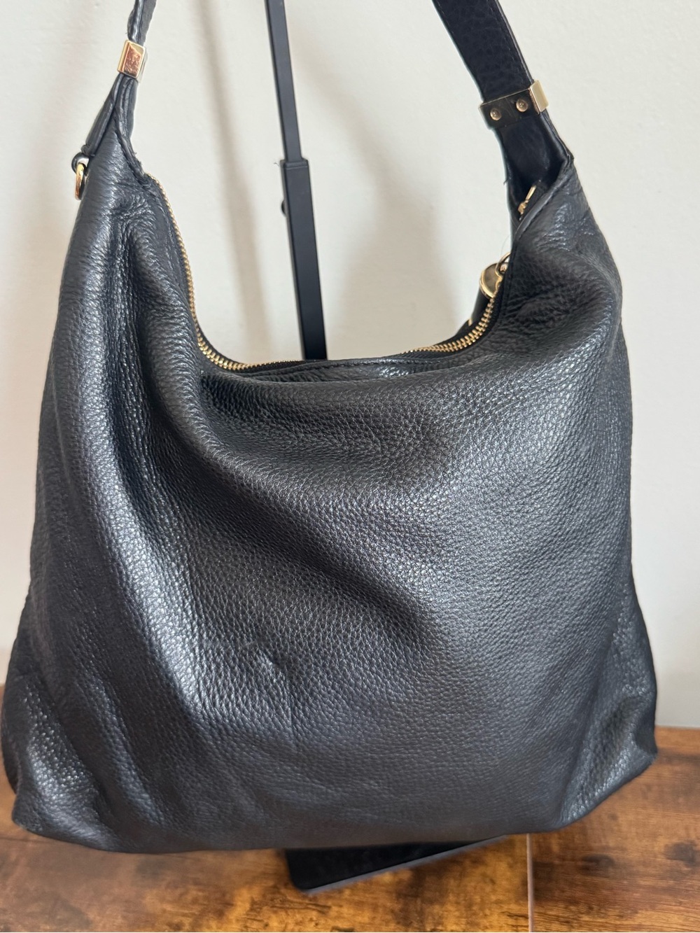 Michael Kors Black Leather Tassel Hobo Shoulder Bag - Picture 11 of 11